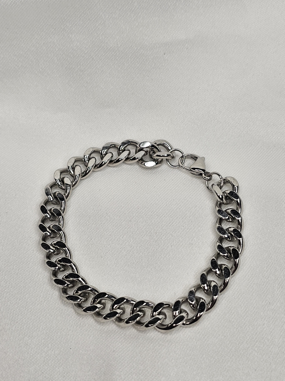 Silver-Tone Chunky Curb Chain Bracelet